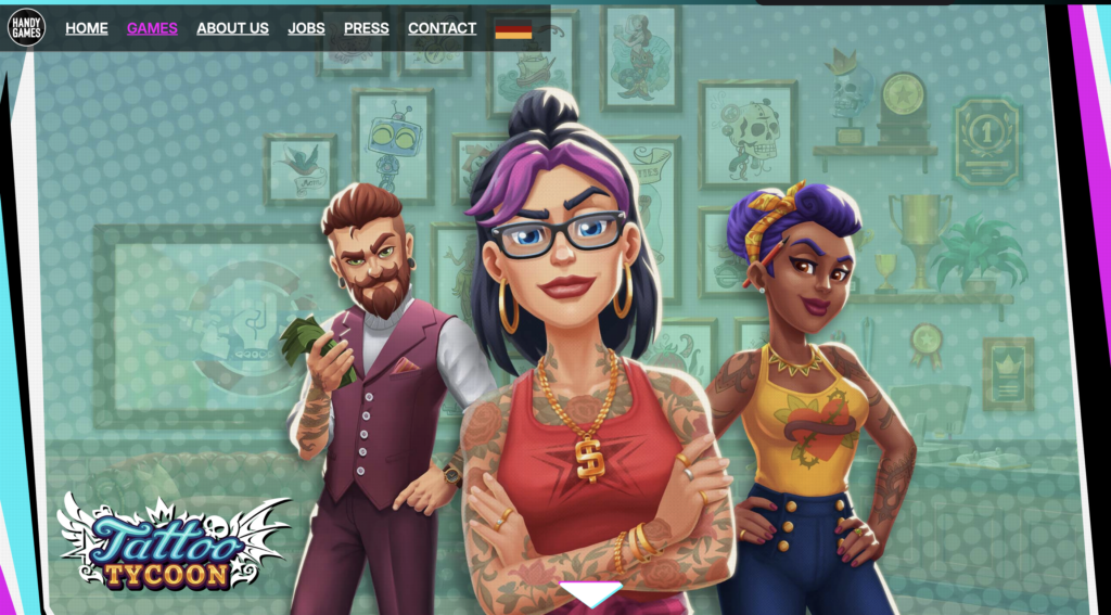 Tattoo Tycoon 페이지