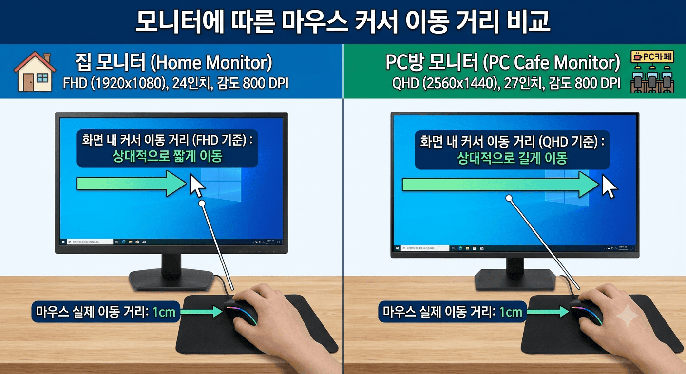 PC방과 집 롤 감도 차이 줄이는 법