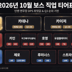 보스 직업 티어표